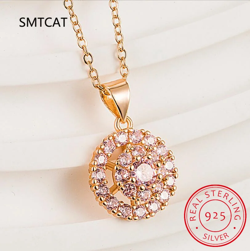 1.4CT D Color Double Circle Moissanite Necklace Pendant For Women GRA Certified S925 Silver Neck Chain Luxury Jewelry Gift