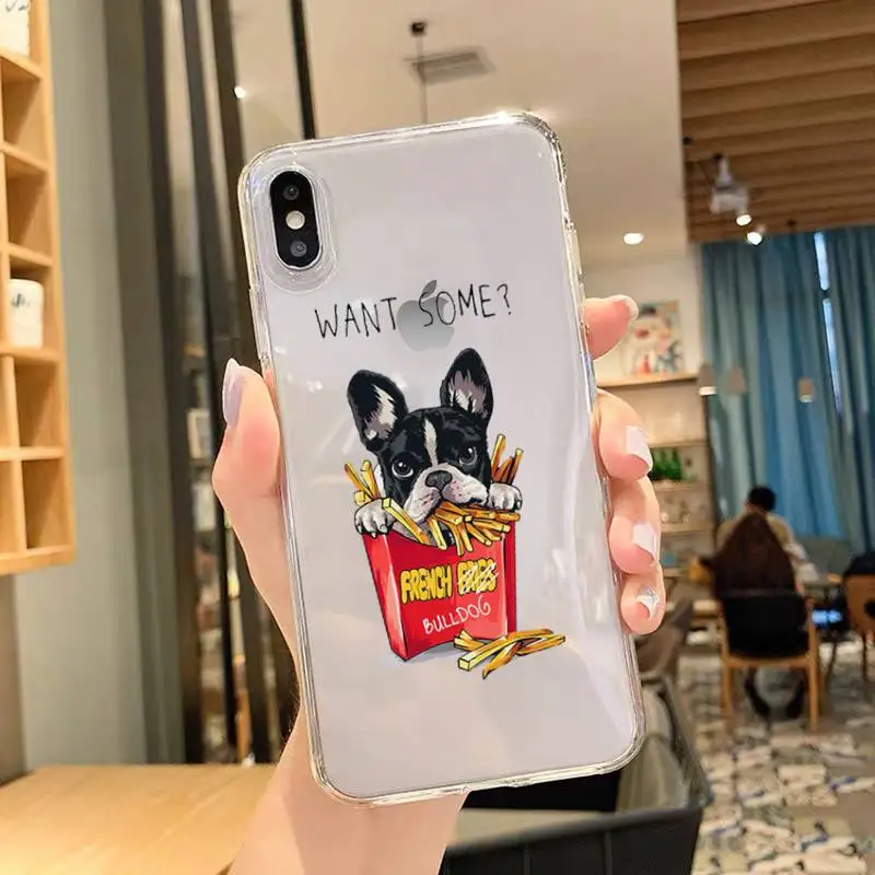 French Bulldog  Phone Case For iPhone 11 12 Mini 13 14 Pro XS Max X 8 7 6s Plus 5 SE XR Transparent Shell