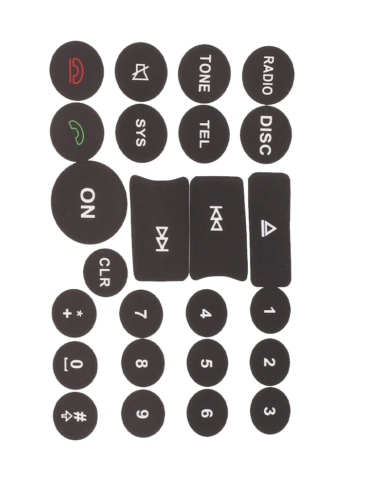 1 Set Radio Button White Lettering Abscission Black Characters For Mercedes-Benz High Grade Vinyl Radio Button