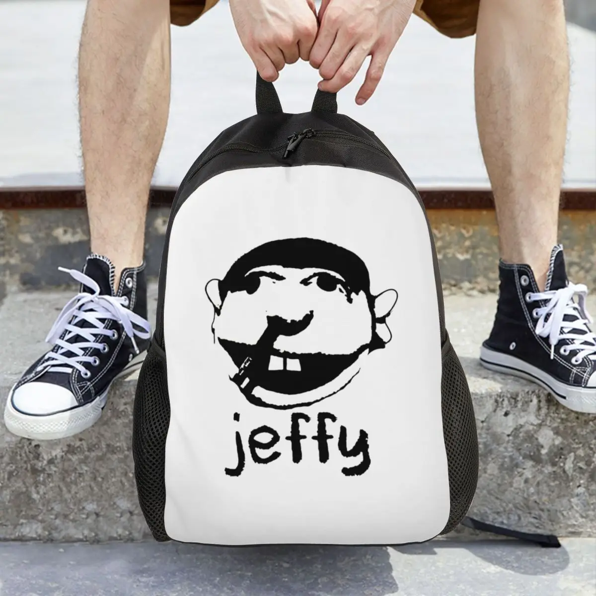 

Jeffy Face Sml Rapper Backpack Daypack Large Capacity Children BookBag School Bag Shoulder Bags for Men Women