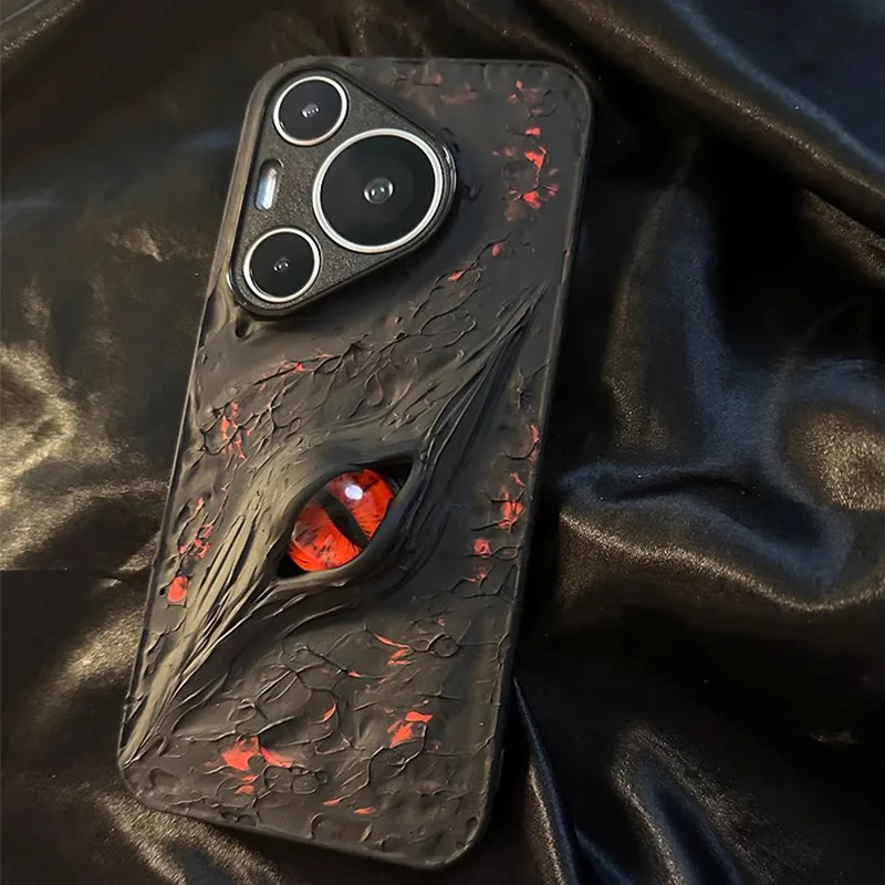 Premium Minimalist Cthulhu Red Eyed Phone Case For Huawei Pura 70 Ultra Mate70 Mate60 P60Pro Protective Back Cover Fundas Coque