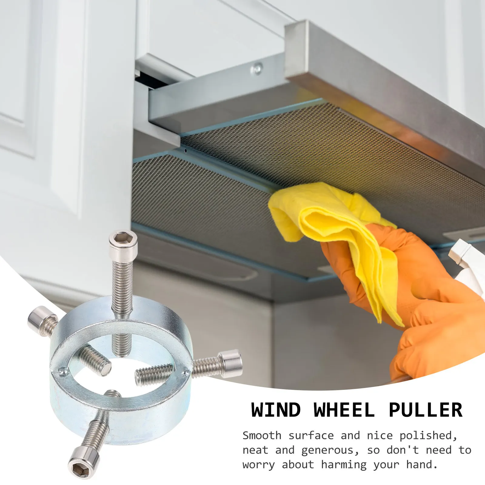 1Pcs Range Hood Wind Wheel Puller Metal Fan Impeller Removal Tool Sturdy Steel Hand Tool for Range Hood Fan Disassembly Repair