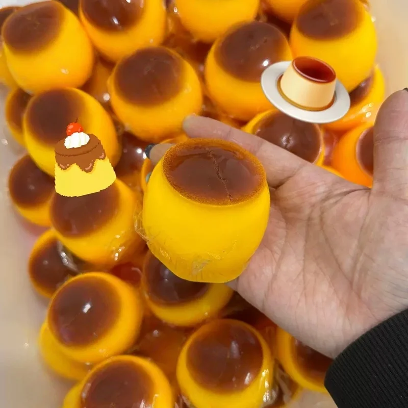 Simulated Caramel Pudding Squeeze Stress Relief Toy Soft Decompression Ball Desktop Ornament Anxiety Relief Decor For Office