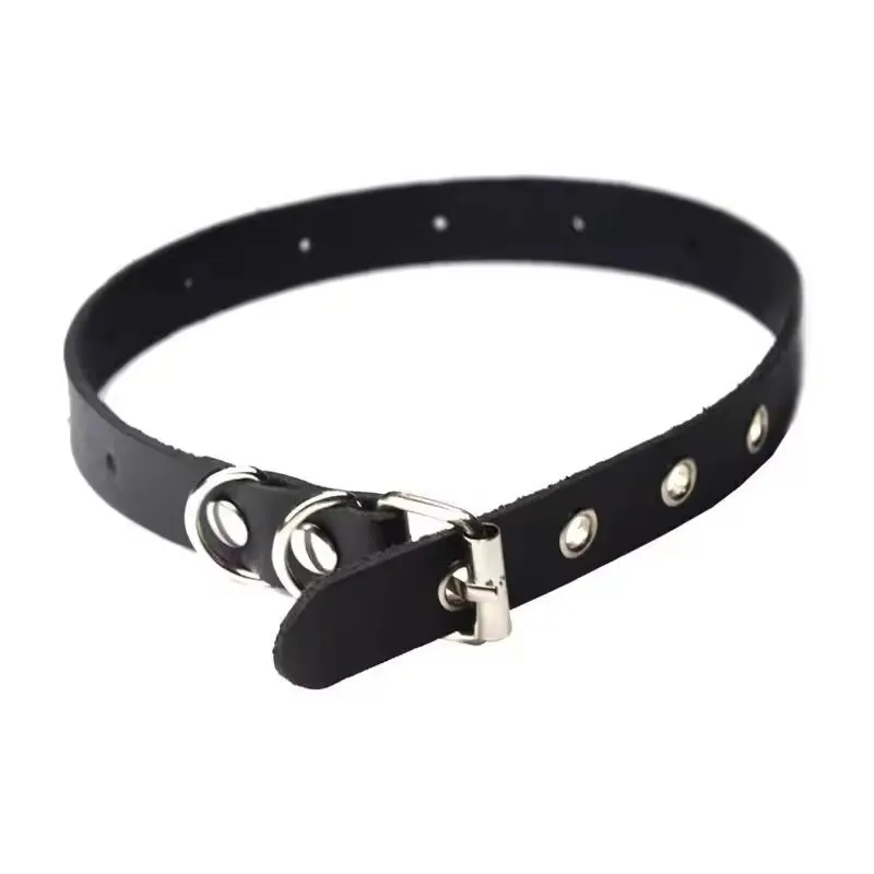 Trendiger, vielseitiger Choker-Kragen im Gürtelstil mit flacher Schnalle, Schlüsselbeinkette, dunkler Geschenkkragen für Damen, Großhandel