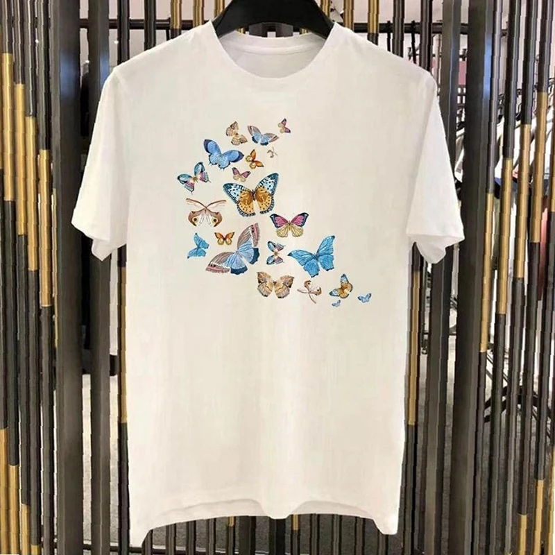 Heat Transfer Sticker Washable Iron On Stickers For Clothes Cute Butterfly DIY T-Shirt Clothing Decoration Accessories