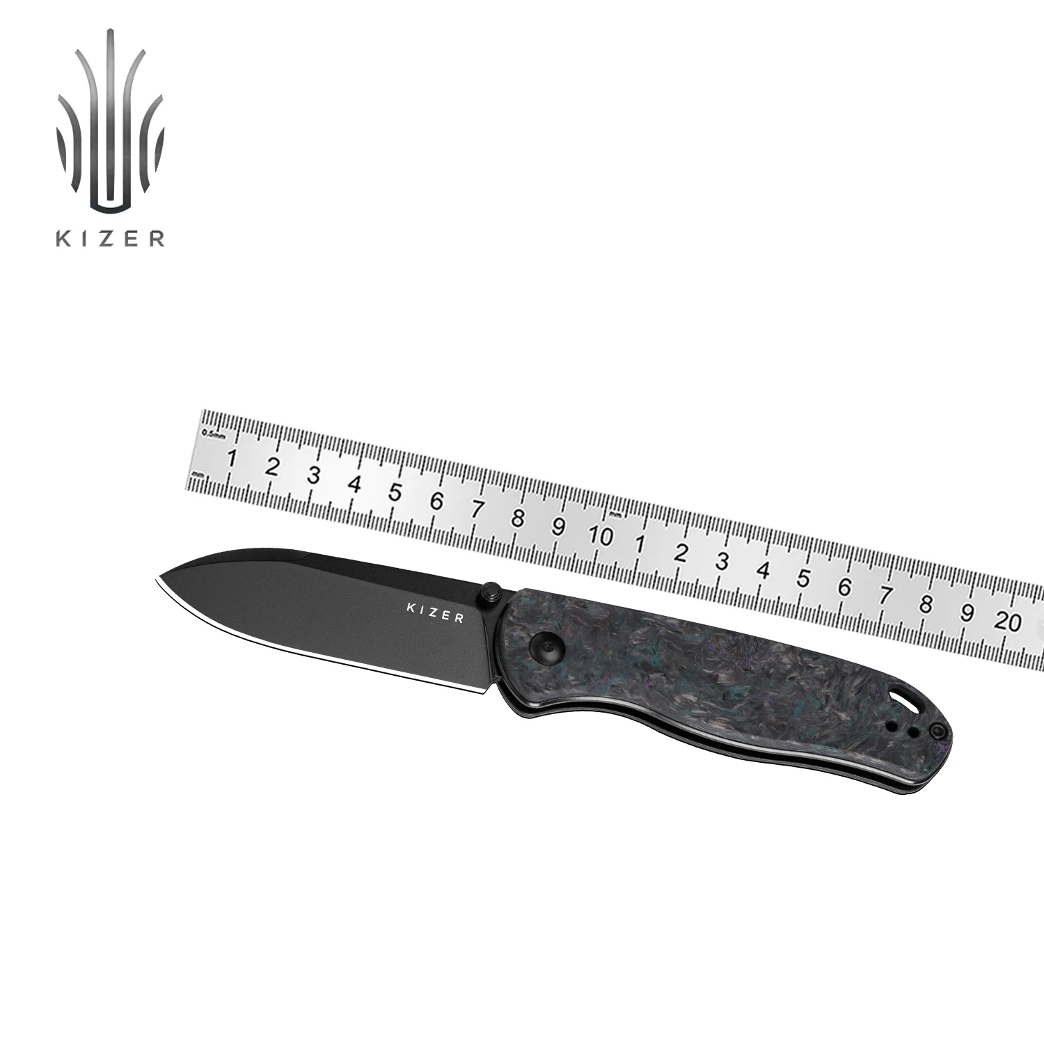 

Складной нож Kizer Drop Bear Ki3619A4, новинка 2023, ручка Fatcarbon S35VN, стальное лезвие, многофункциональный охотничий нож для улицы