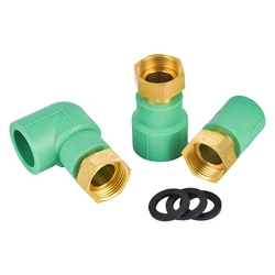 3/4 1 inch Brass Female To DN20/DN25/DN32 PPR Union Ppr Water Pipe Fittings Solar Water Hot Melt 90 ° Elbow