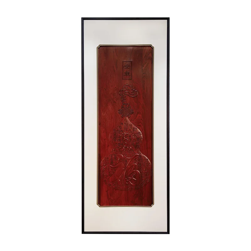

Relief painting solid wood fragrance retro wood carving wall pendant new Chinese home decoration hanging painting retro advanced