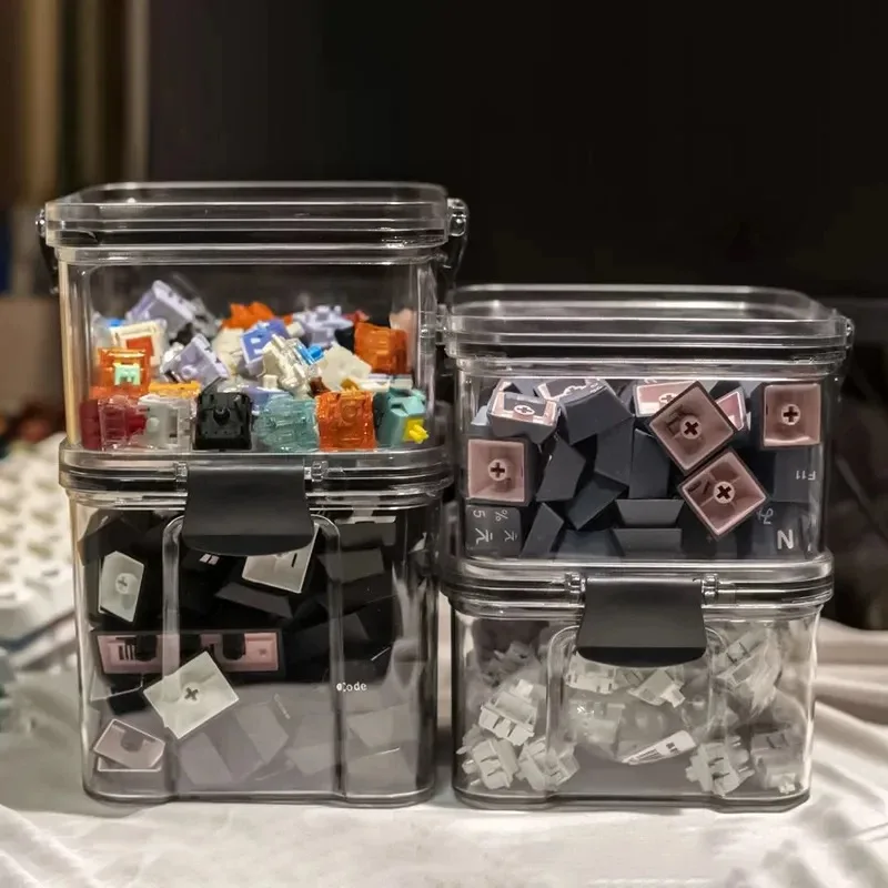 Keebox Keyboard Switches Container Storage Box PET Switches Box For Mechanical Keyboard 460ml 970ml 1300ml Keycaps Storage Box