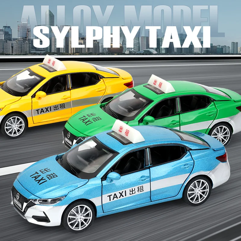 1:32 Nrssan SyIphy Taxi Alloy Diecast Simulation Car Toys Model Sound Light Pull Back One Piece Perfect Gift Children Collector