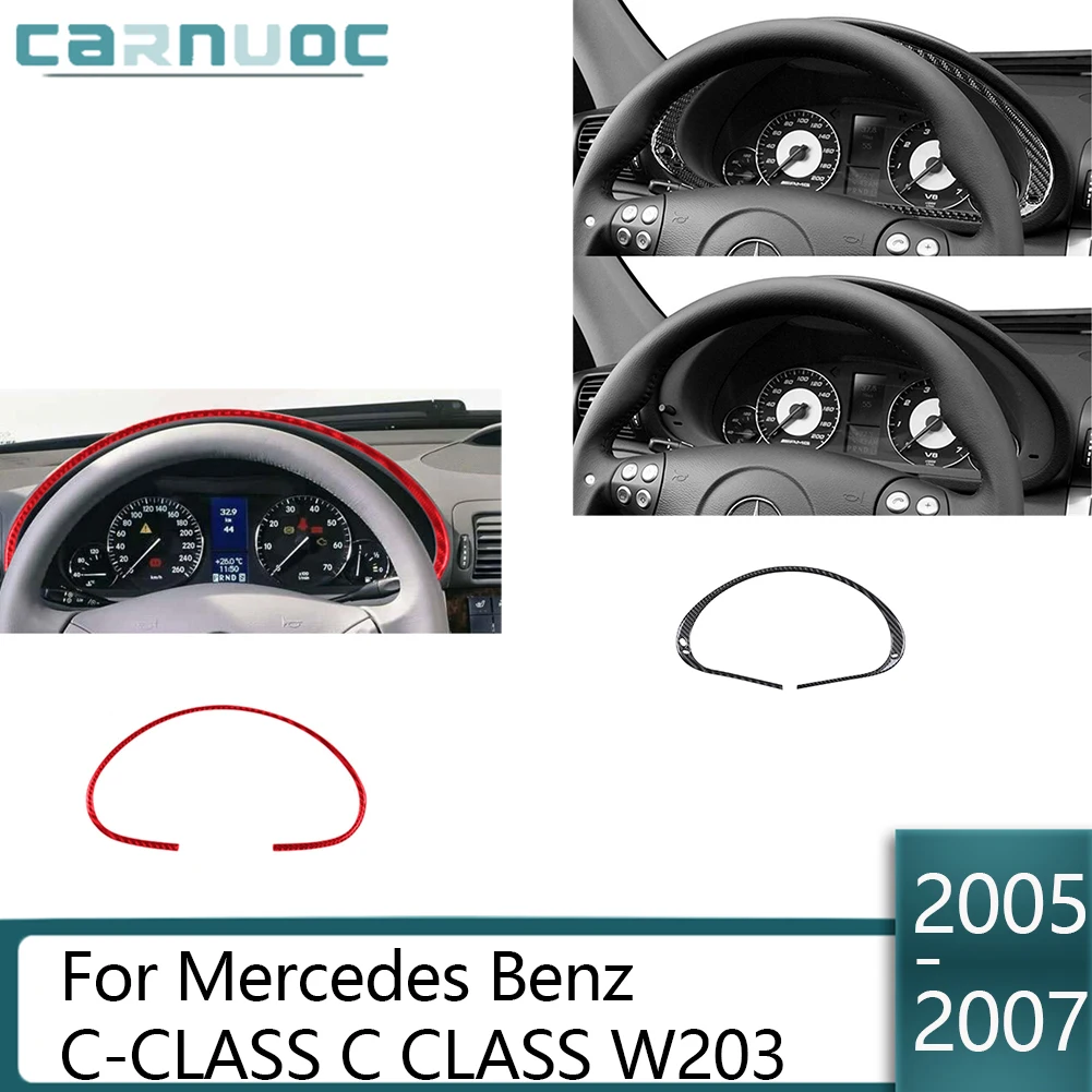Carbon Fiber Speedometer Surround Stickers For Mercedes Benz C-CLASS C CLASS W203 2005-2007 Car Interior Decorative Accessories