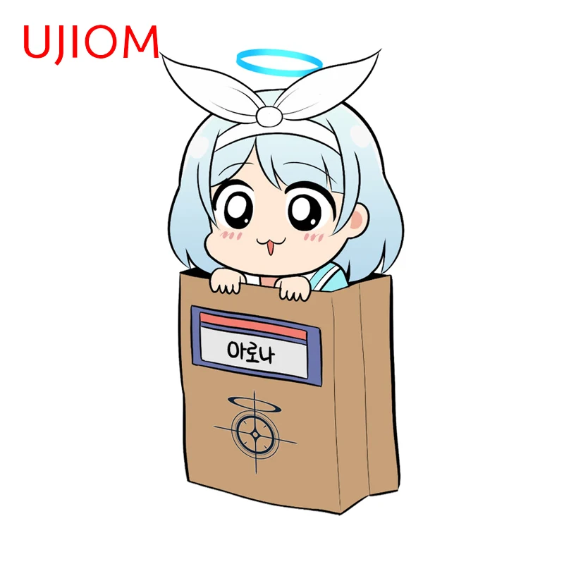 UJIOM Blue Archive Cute Cartoon Character Wall Sticker Interesting Trendy Toolbox Vinyl Decal Computer Case Adhesive Wallpaper