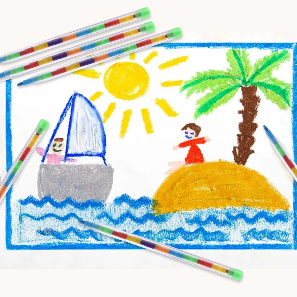 20 ชิ้นสําหรับเด็กวัยหัดเดินโรงเรียนห้องเรียนสํานักงาน 11 สีภาพวาดเครื่องเขียนดินสอสีของขวัญศิลปะหัตถกรรมวางซ้อนกันได้ DIY