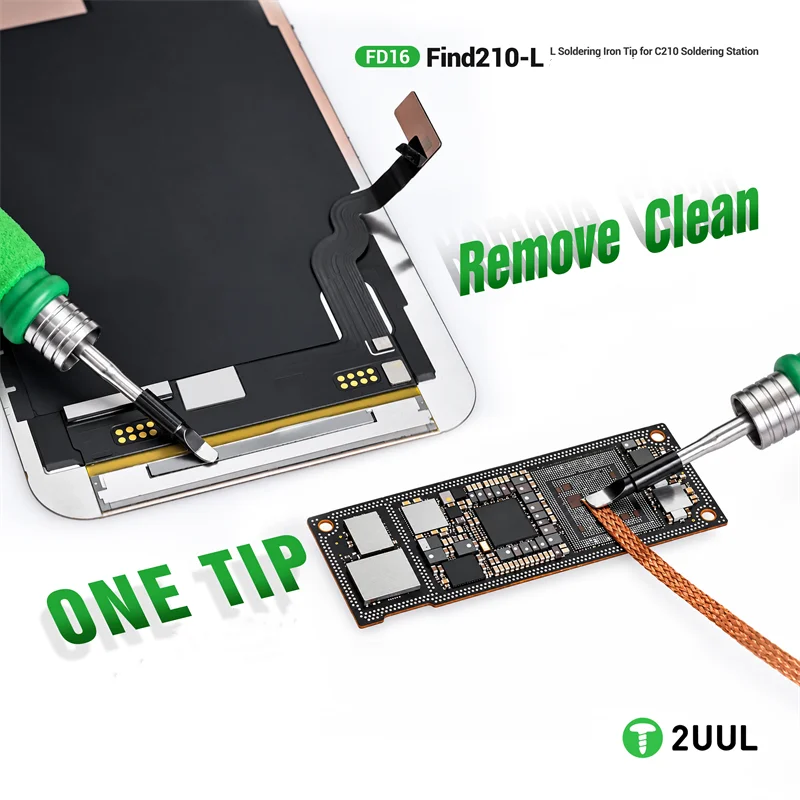 2UUL FD16 Find210-L C210 Soldering Iron Tip 2.5mm Bent L Shape Cartridge for Phone Motherboard PCB IC Chip Welding Repair Tool
