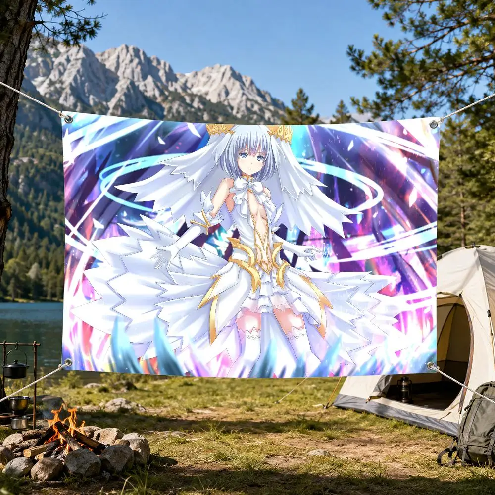 DATE A LIVE Origami Tobiichi Flags Aesthetic Wall Tapestry Printed Wall Hanging Living Room Party Outdoor Decor