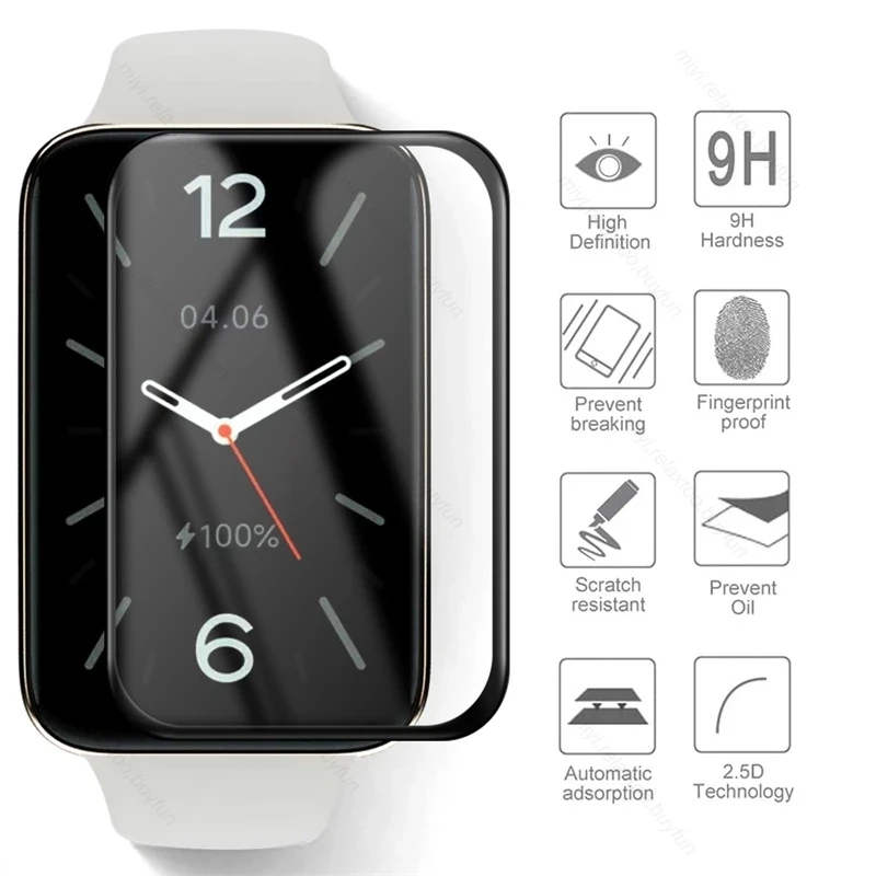 Pelindung Layar Cakupan Penuh PMMA 3D Baru untuk Xiaomi 7 Pro Jam Tangan Pintar Film Pelindung
