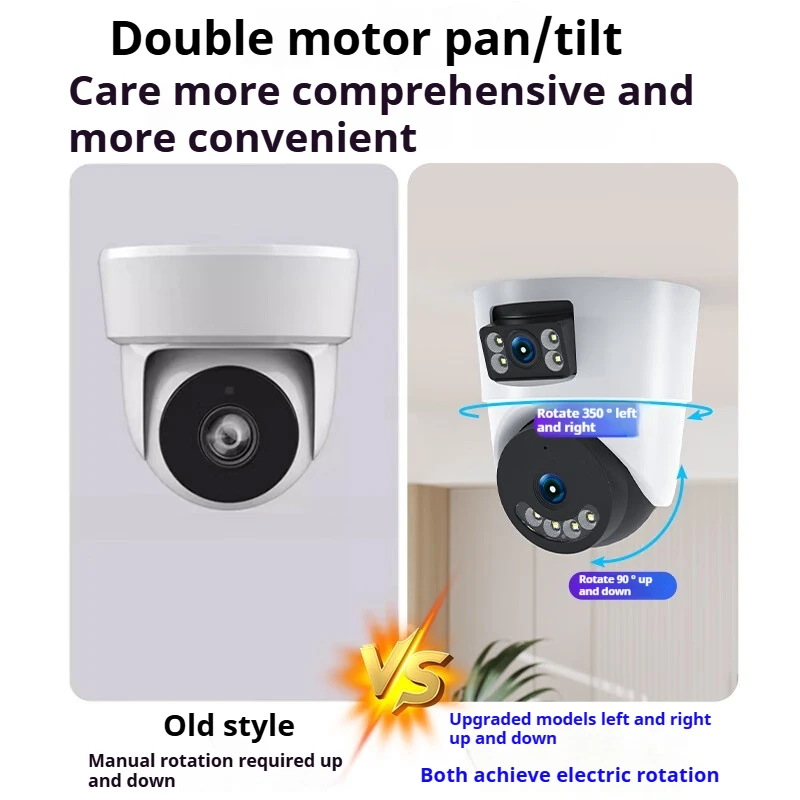 2MP Dual Lens Dual Picture Outdoor Wifi IP Camera No Dead Corner Ball Integrated Security Surveillance Phone APP