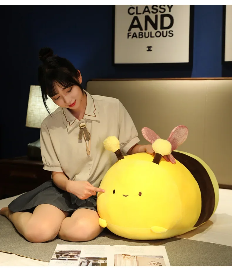 

Kawaii пчела плюшевые подушки мягкие мультяшные животные плюшевые супер мягкие обнимающие подушки постельные принадлежности для сна милые подарки на день рождения для детей