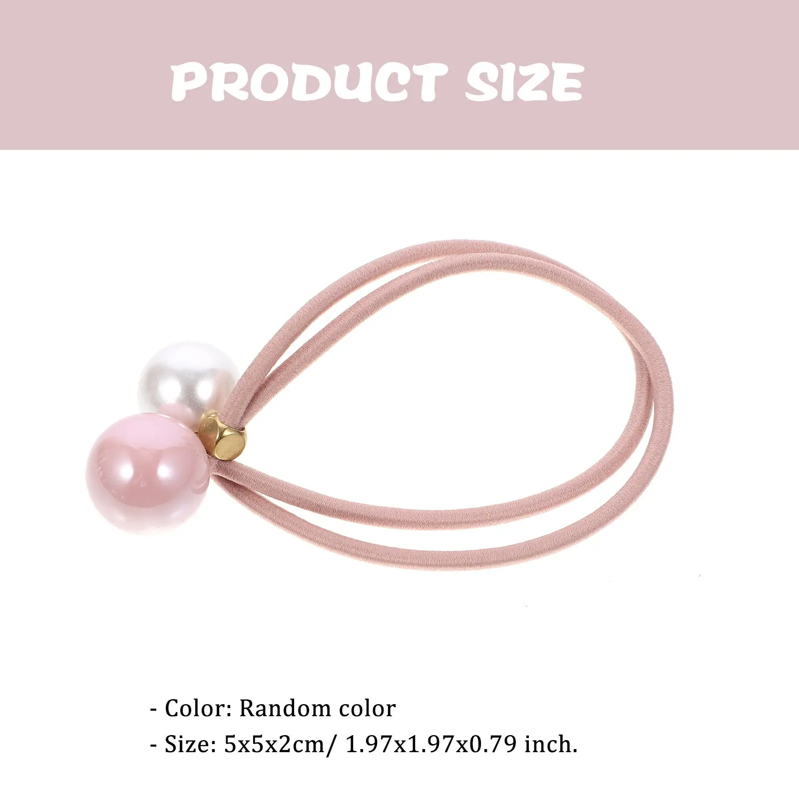 6 Pcs Beaded Elastic Hair Ties Small Accessories No Damage Band Pearl Scrunchies Women Color