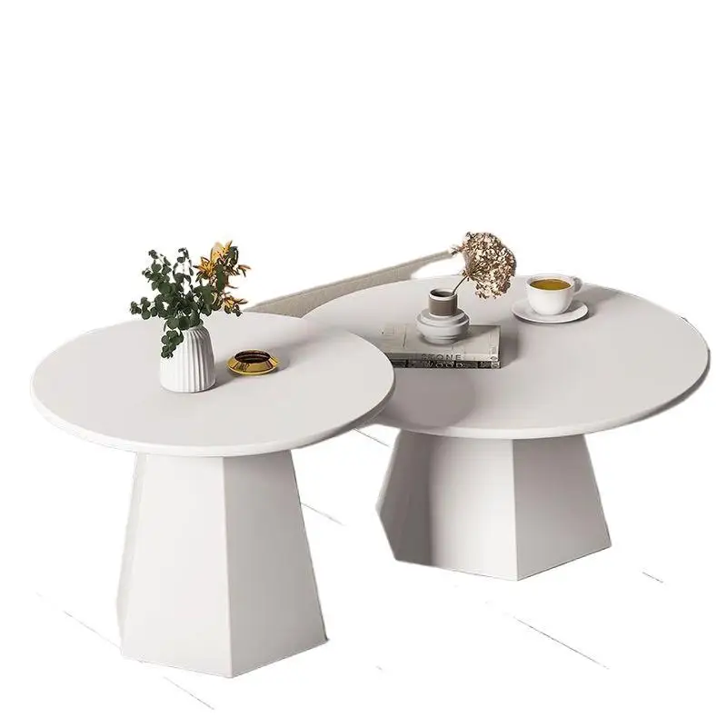 

Coffee table home combination modern simple living room wrought iron light luxury Internet celebrity creative round
