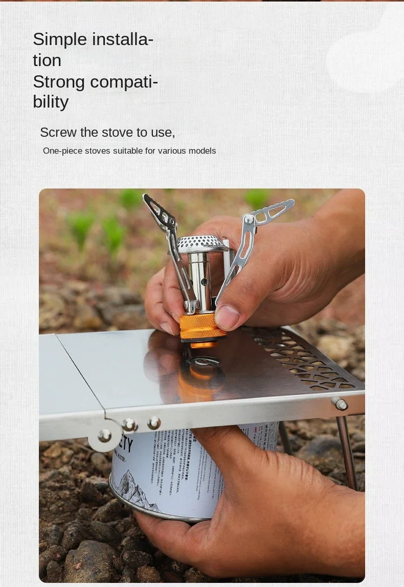 Outdoor Ofen Kopf Klapptisch Camping Zubehör Edelstahl Tragbare Tee Tisch Mehrzweck Spleißen Grill Tisch – Detail 3