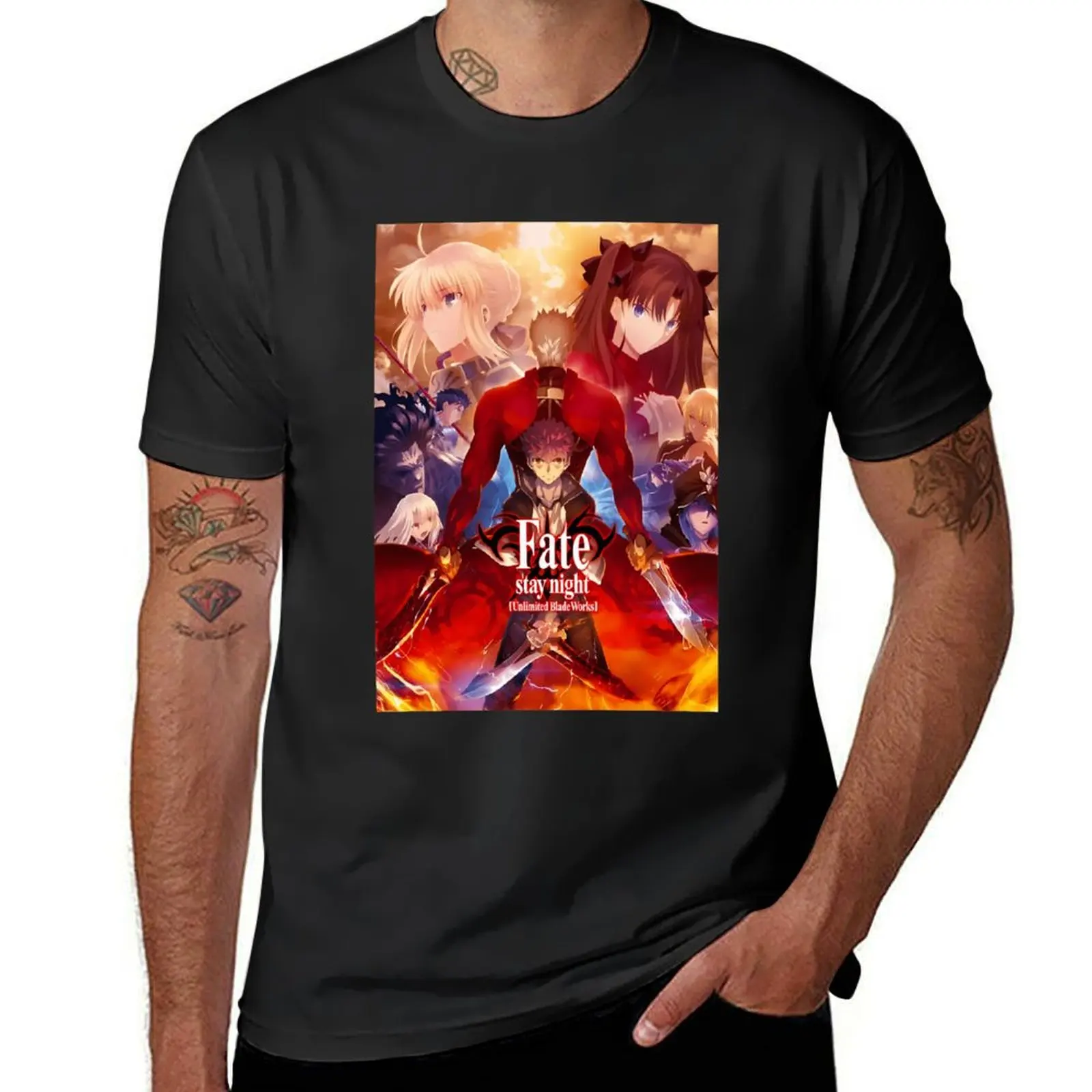Fate Stay Night Poster \t T-Shirt quick drying tees Blouse boys whites mens t shirt graphic