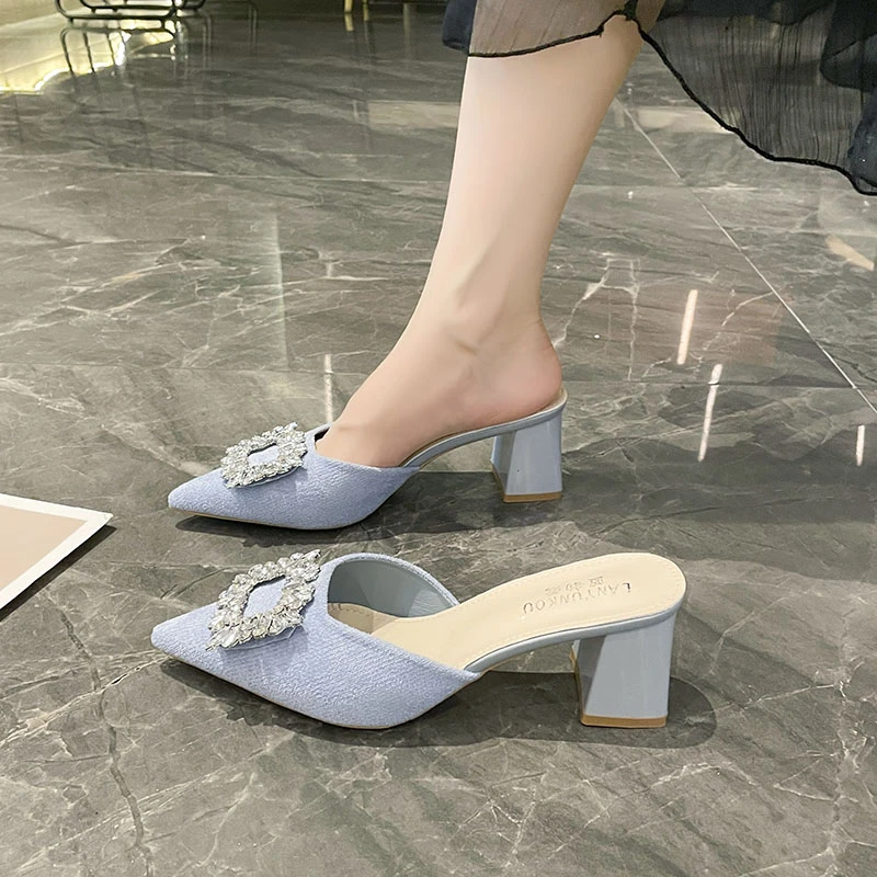 

Женские летние новые стильные модные женские элегантные повседневные удобные босоножки с острым носком на высоком каблуке Женская Обувь