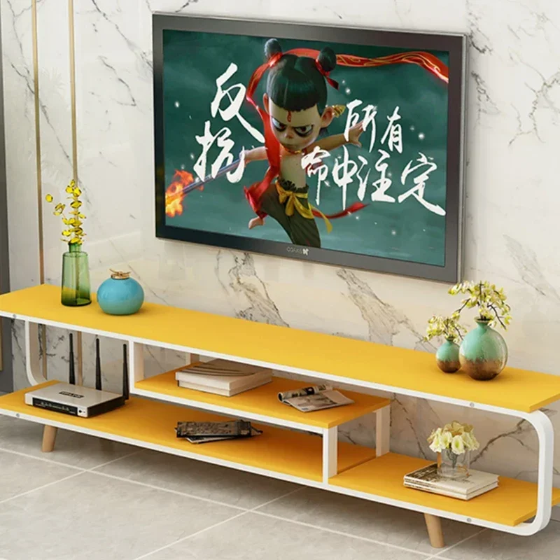 Weiße Schränke, TV-Ständer, Organizer, Designer-Mittelschubladen, Filme, Unterhaltung, TV-Tisch, Boden, Muebles Para, TV-Wohnmöbel