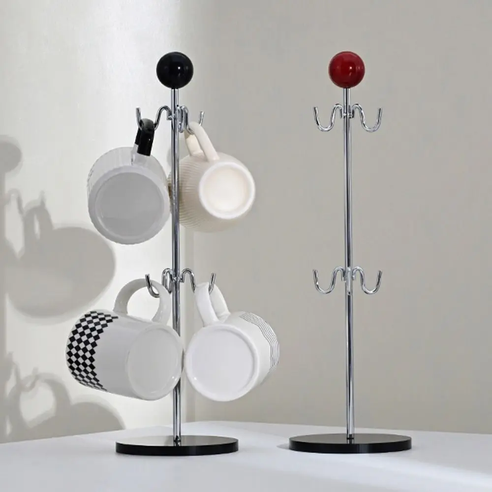 

Creative Iron Mug Cup Holder Antique Style Upside Down Tea Cup Storage Rack Acrylic Base Stable Cup Hanging Rack for Home