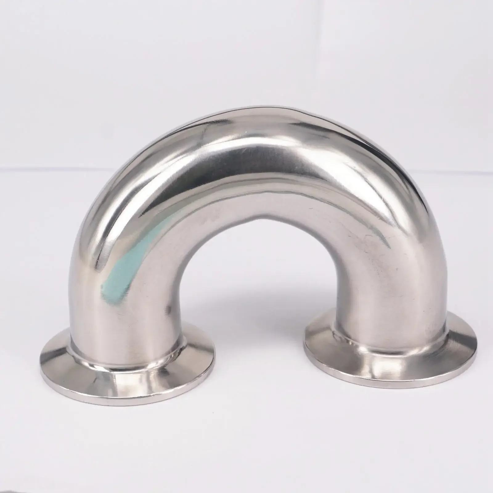 

19mm O/D 1.5" Tri Clamp 304 Stainless Steel Sanitary Ferrule 180 Degree Elbow Pipe Fitting