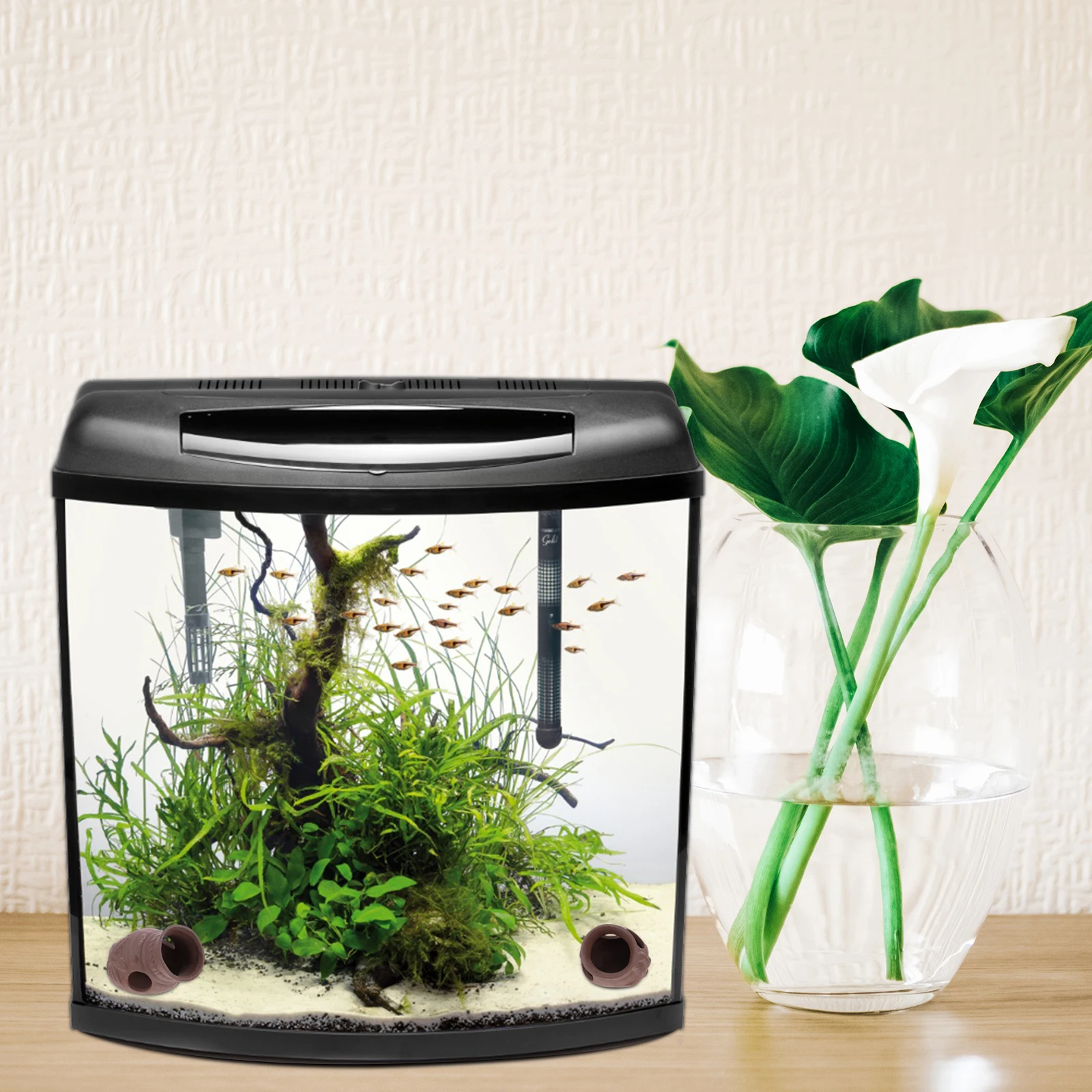 

3pcs Tank Habitat Cave Decor Shelter Landscape Accessories Tank Ornament Aquarium Fish Hideaway Rocks Aquarium Decor Fish