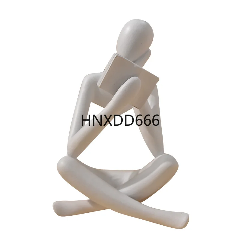 

Light luxury abstract reading figure statue home living room bookshelf desktop resin decorative small ornaments