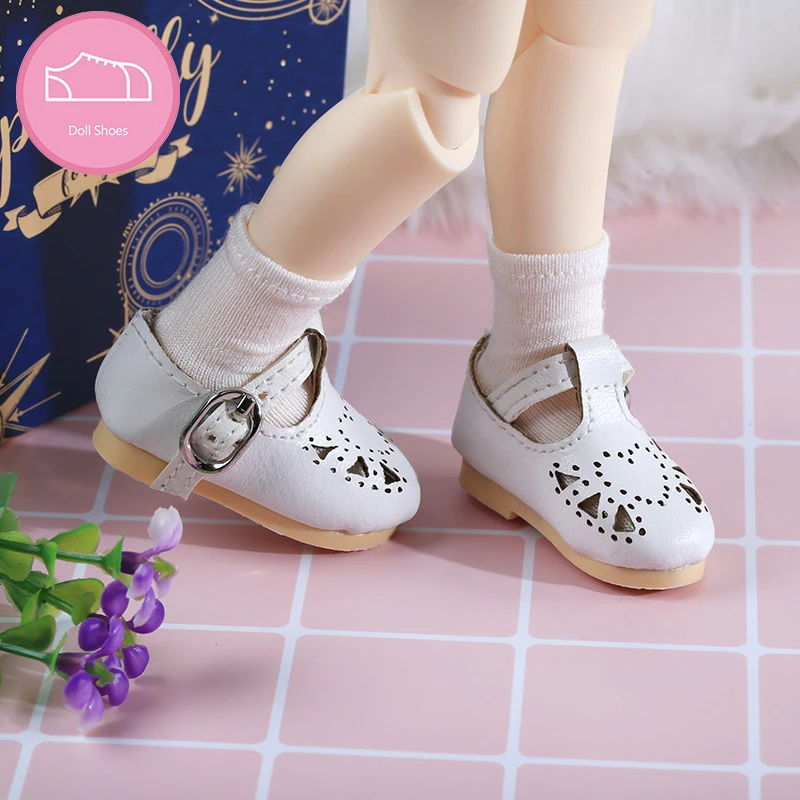 30cm 1/6 BJD Doll Shoes White Casual Versatile Flat Bottomed 4.6x1.9CM and 4.1x1.8CM Shoe Toy Doll's Accessories