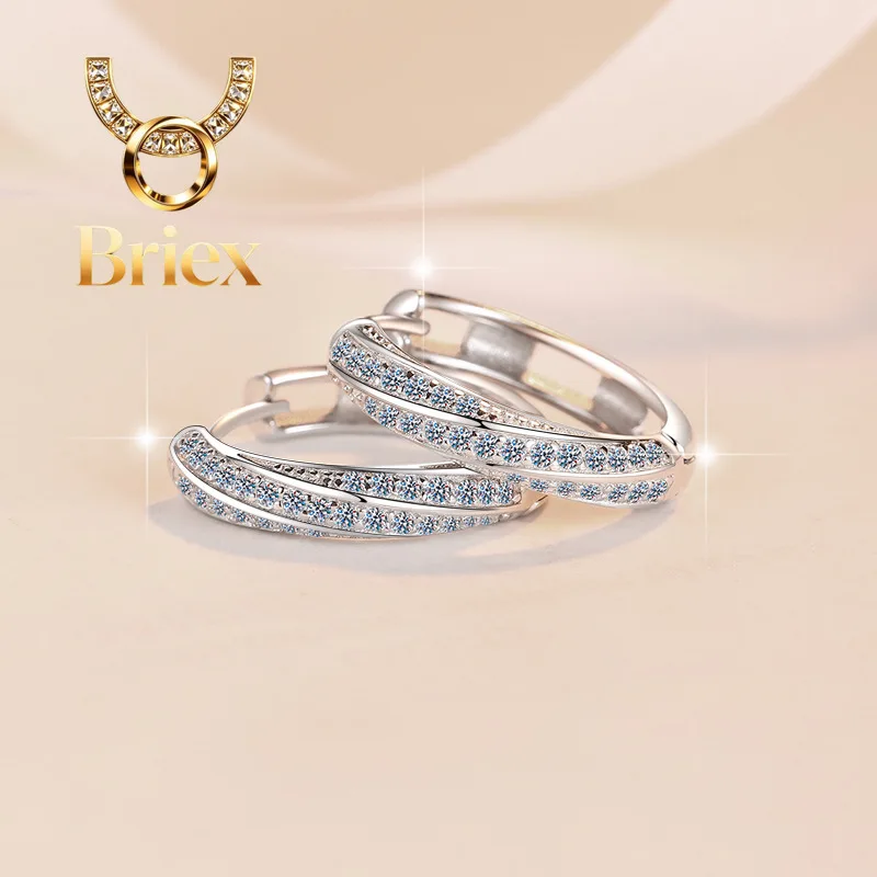 Briex Jewelry Versatile Round Hoop Earrings Women's 0.5CT Moissanite PT950 Platinum - Classic round style, 0.5CT sparkle, daily