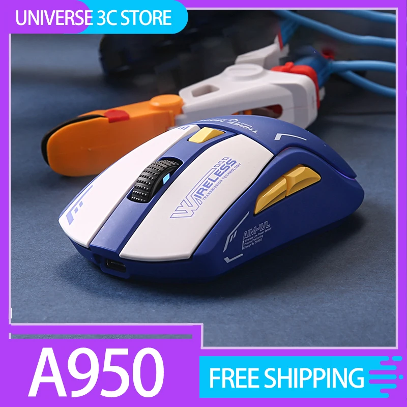 Dareu A950 Mouse Wireless Rgb Bluetooth Portable Tri-Mode Paw3395 4K Gaming Mouse For Computer Keyboard Pc Office Mice Gift