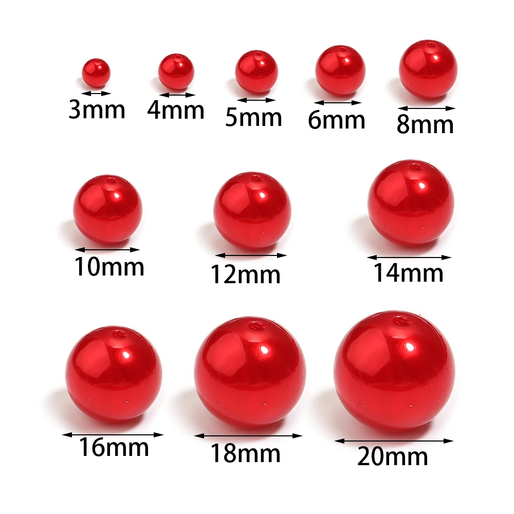 50-1000pcs 3-12mm With Hole ABS Imitation Pearl Beads Loose Spacer Beads For  DIY Needlework Beads Bracelet Acscessories