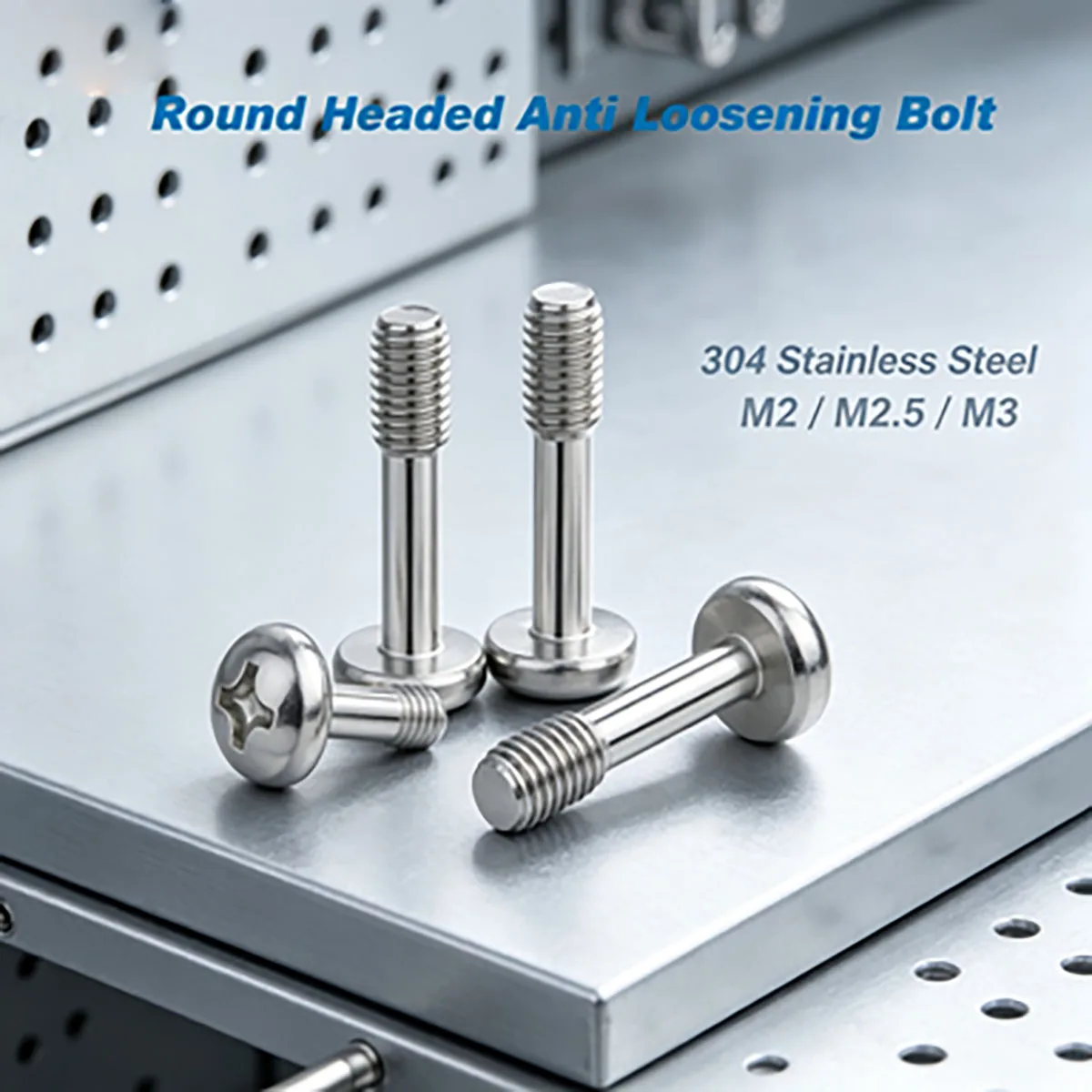 M3 M4 M5 M6 M8 304 Stainless Steel Pan Head Cross Recessed Anti‑Loosening Screw, Round Head Half‑Tooth Locking Bolt Fastener