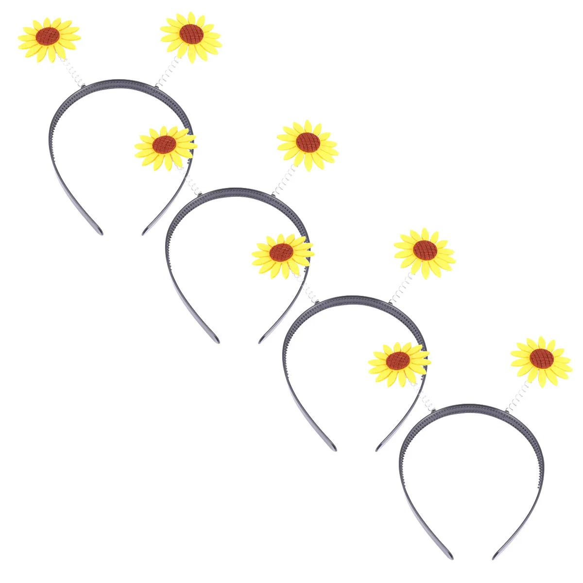 

4Pcs Flower Hair Hoop Sunflower Headband Non-Slip Comfortable Design for Birthday Bachelorette Party Holiday Drag