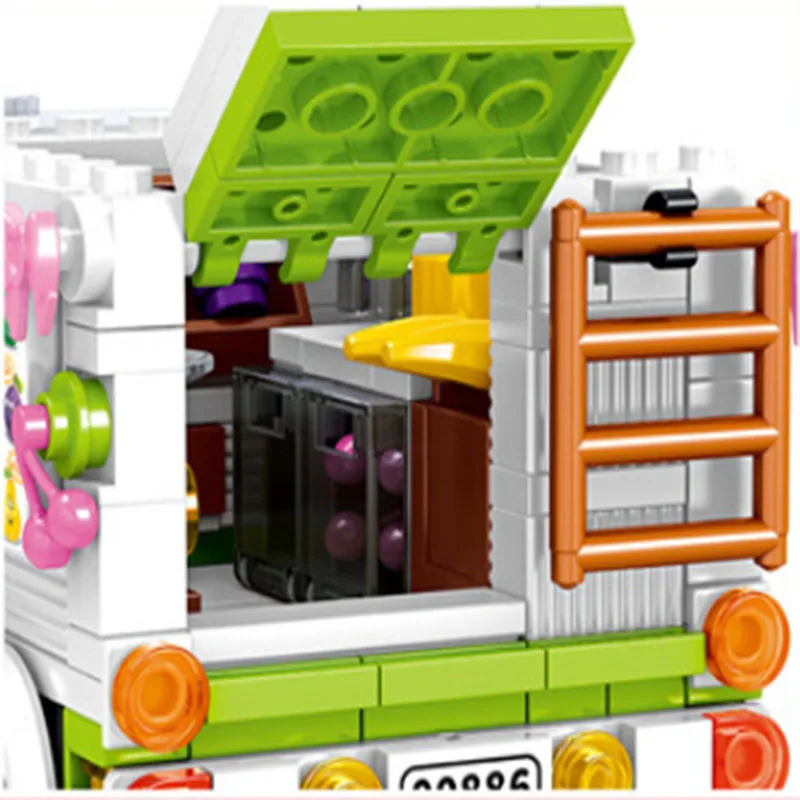604PCS DIY Building Blocks Model Bricks City Fruit Pineapple Food Truck Car For Boys Girls Friends For Children Kids Toys Sets