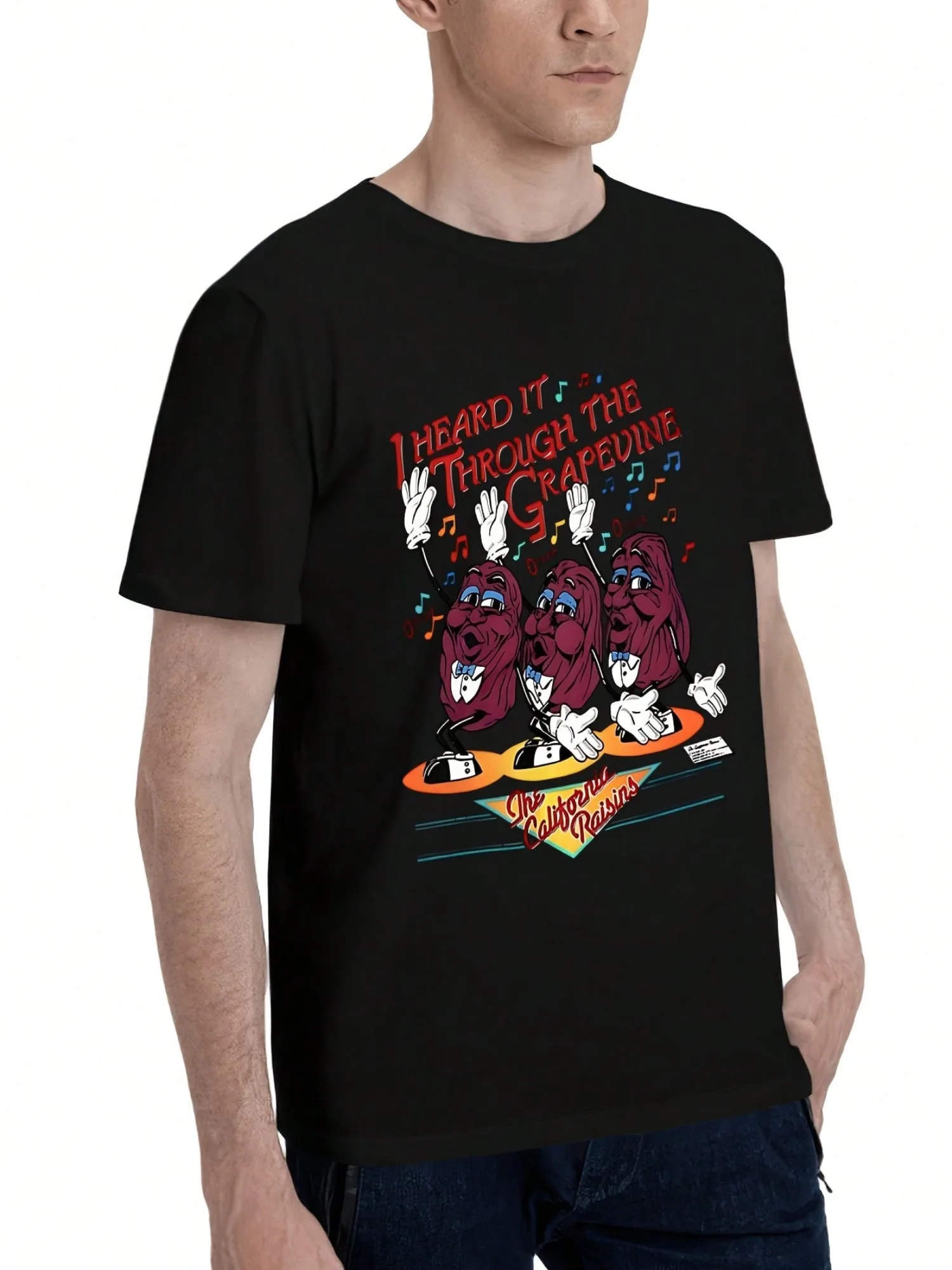 تي شيرت The California Raisins Band 334520 مضحك بأكمام قصيرة جرافيك تي شيرت مجموعة أسود PR #2