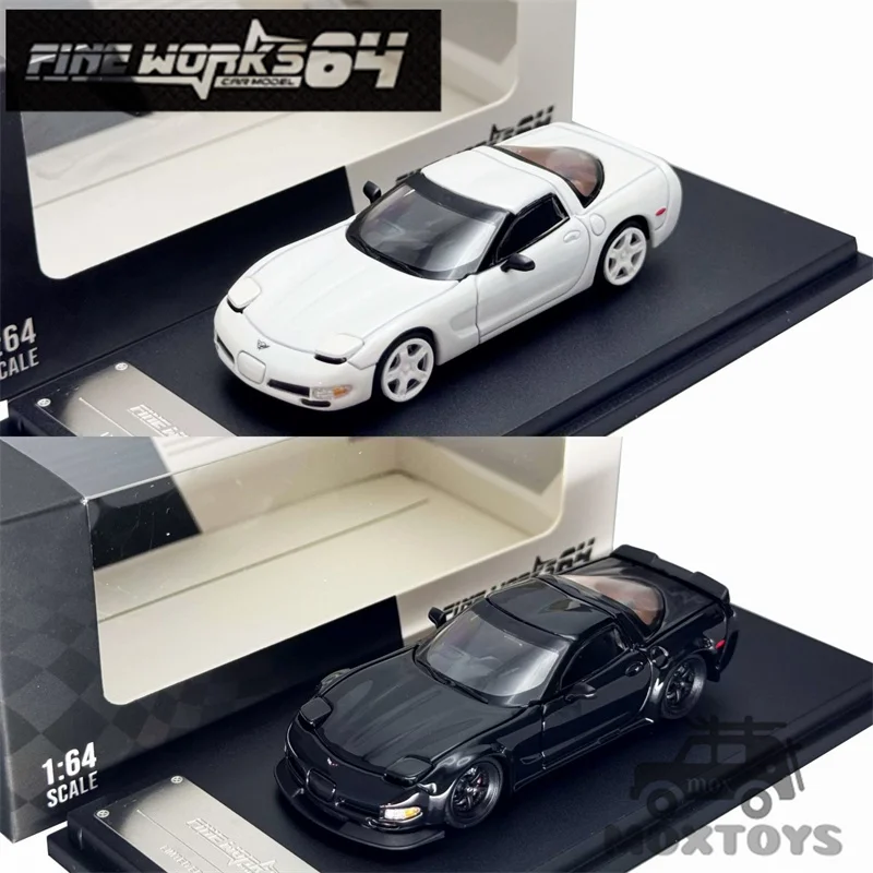 Fine Works64 1:64 C5 Pearl White / Black limited999 Diecast Model Car