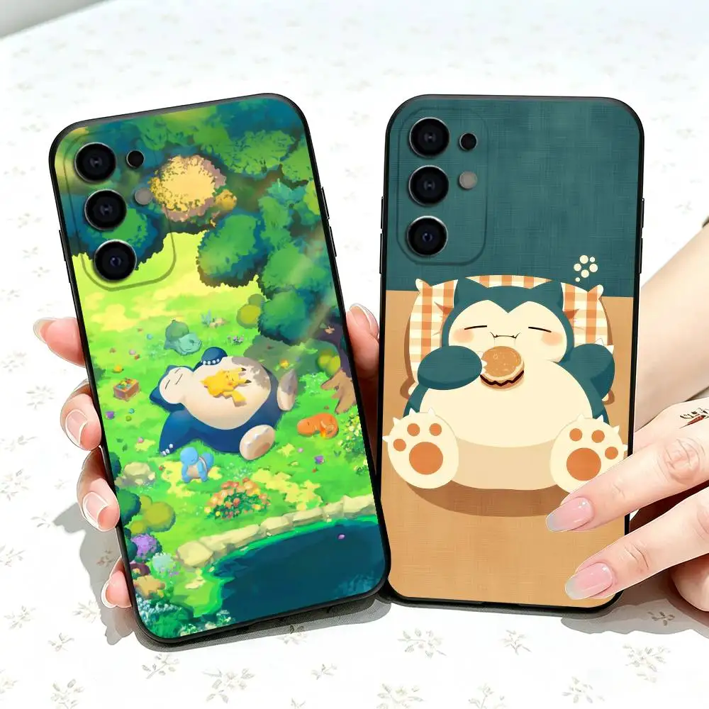 Hot Game Pokemons Snorlaxs  Phone Case For Samsung S25,S24,S21,S22,S23,S30,Ultra,S20,Plus,Fe,Soft Silicone Black Cover