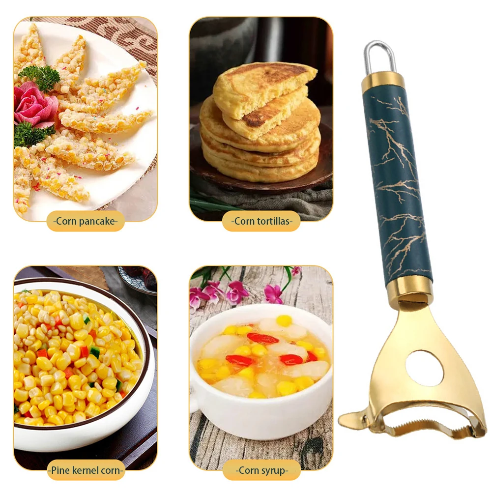 

Corn Peeler Stainless Steel Corn Planer Ergonomic Corn Kernels Remover for Outdoor Camping Kitchen Salad Tools