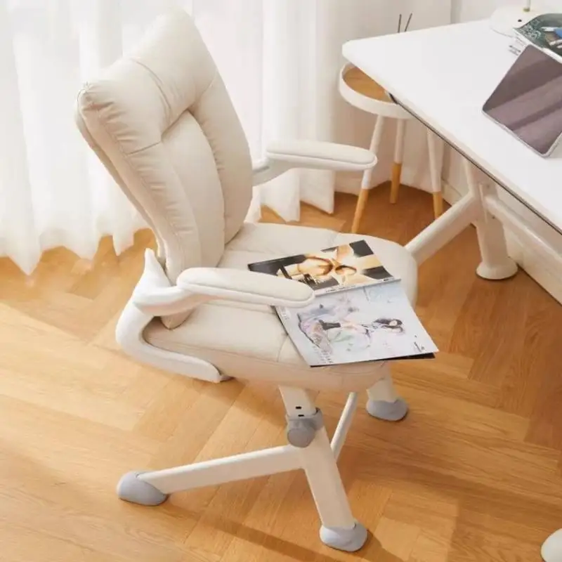 

Cushion Beige Office Chairs Ergonomic Vintage Comfortable White Office Chairs Leather Relaxing Sillas De Oficina Furniture