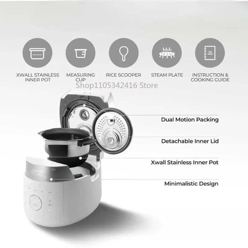 Twin Pressure Rice Cooker with Induction Heating, Nonstick Inner Pot – 16 Menu Modes, 3 Voice Guides & Auto Clean