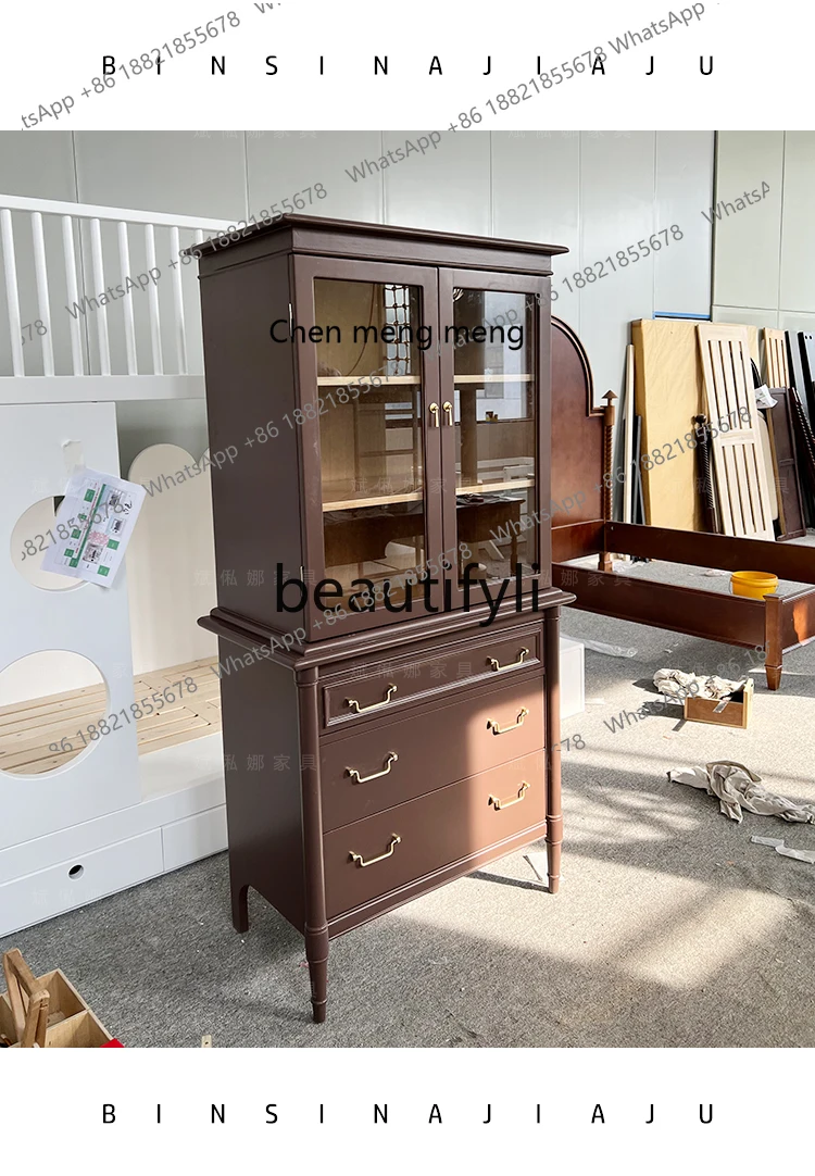 Locker/Neoclassical Multifunctional Solid Wood Bookcase/Locker/Customizable  H