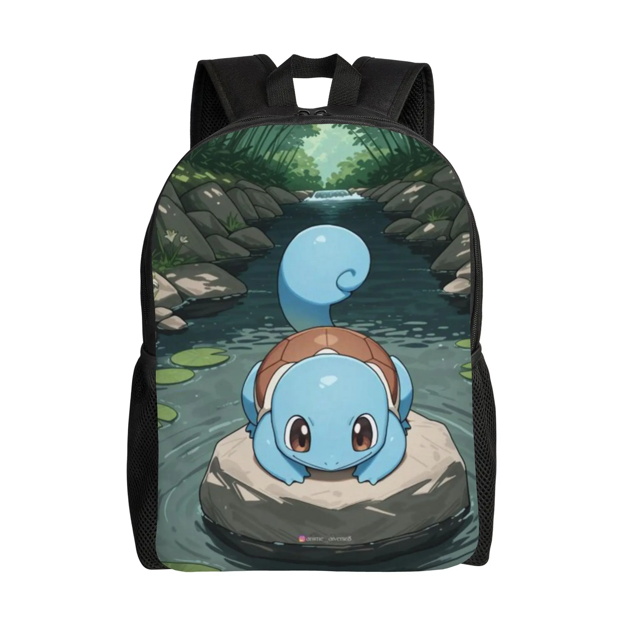 

Back to school season Large Capacity Blue Turtle Figure Laptop Bag Squirtle For Men Women Backpack