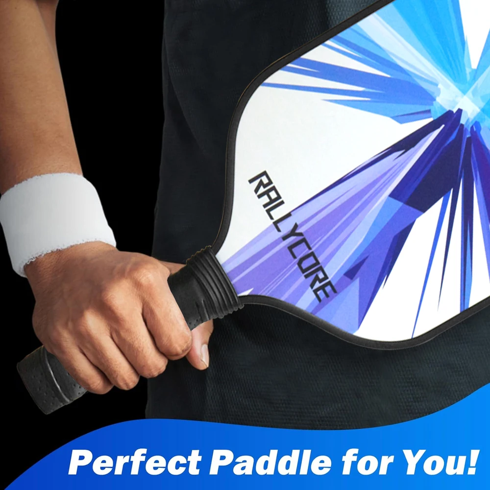 

Pickleball Paddles Set of 2, Fiberglass Surface with Polypropylene Honeycomb Core, for All Skill Levels & Ages, Includes Carry B