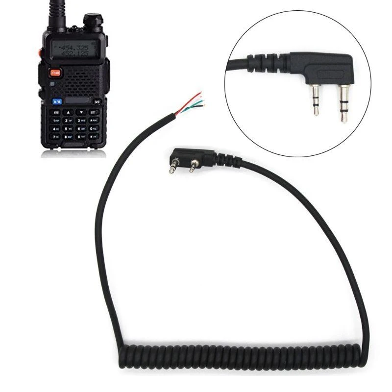 Walkie Talkie Cavo per microfono altoparlante Durevole Resistente all'usura Cavo per microfono per altoparlante da 70 cm per Baofeng UV5R per Kenwood TK-240 Linton