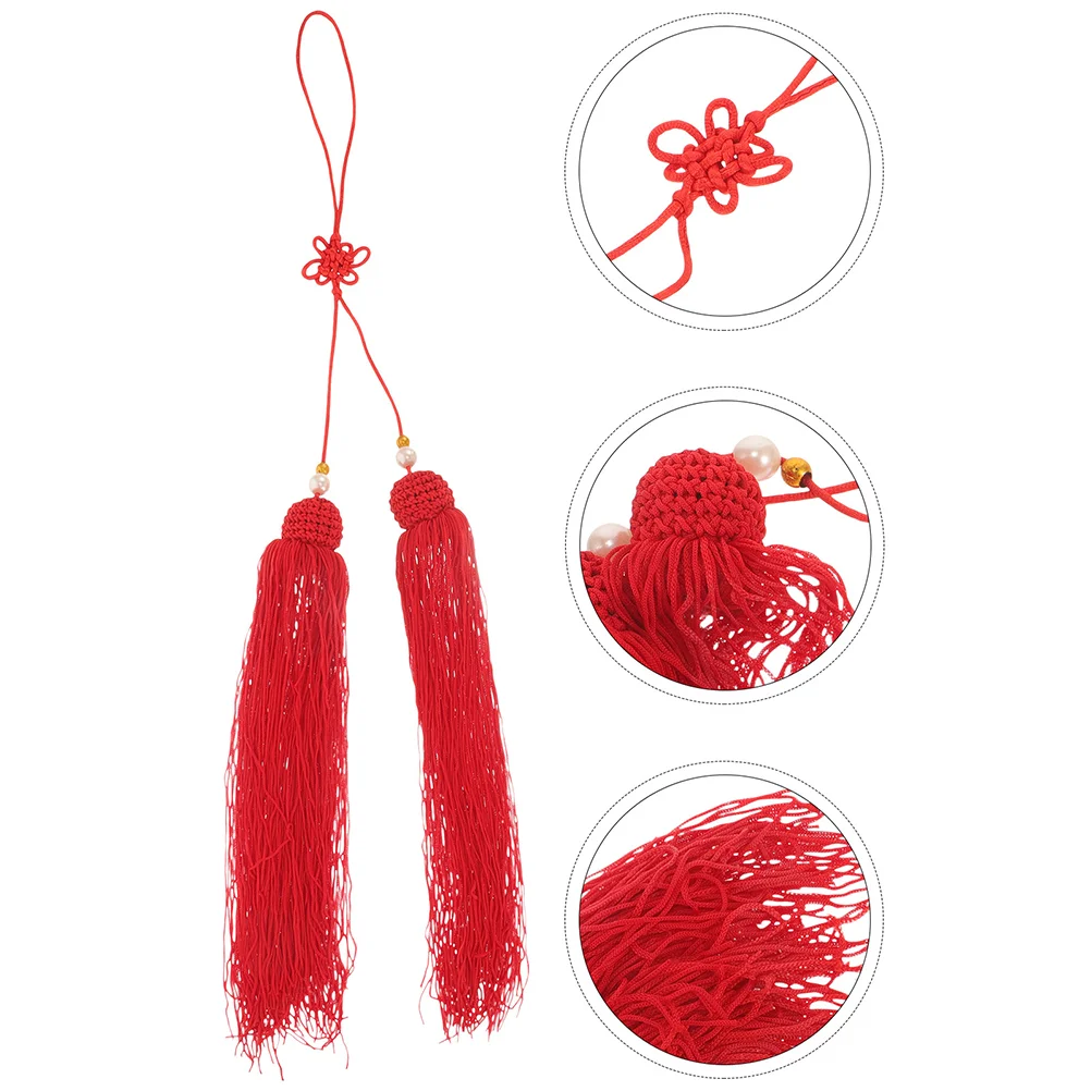 

2 Pcs 2024 Year Charm Pendant Tai Chi Sword Spike Bookmarks Hanging Tassel Chinese Tassels Keychain